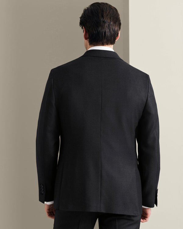 Italian Luxury Birdseye Suit Jacket - Charcoal