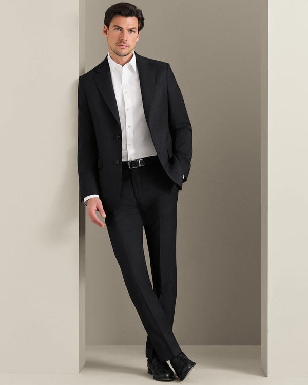 Italian Luxury Birdseye Suit Jacket - Charcoal