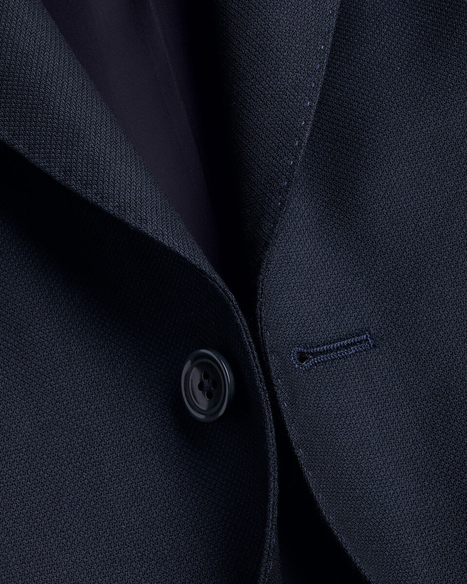 Italian Luxury Birdseye Suit Jacket - Navy Secondary image