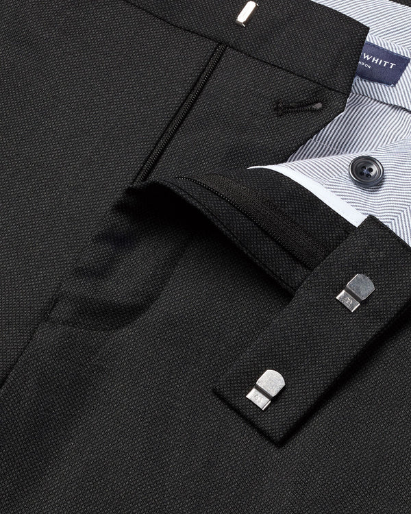 Italian Luxury Birdseye Suit Pants - Charcoal