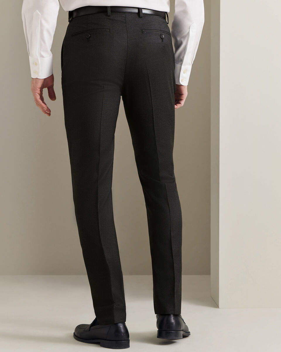 Italian Luxury Birdseye Suit Pants - Charcoal Secondary image