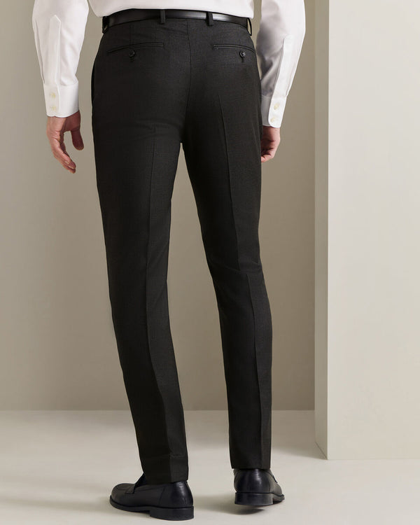 Italian Luxury Birdseye Suit Pants - Charcoal