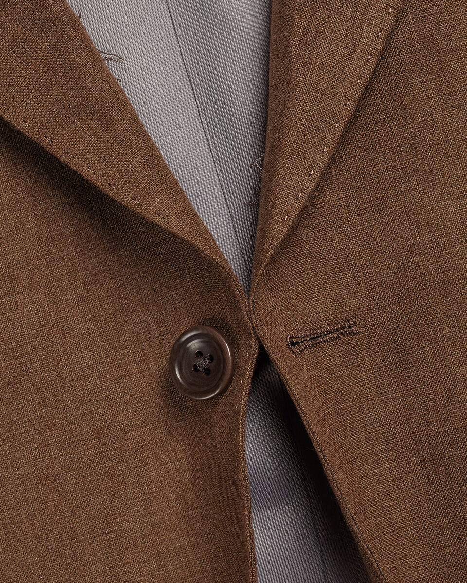 Pure Linen Jacket - Rust