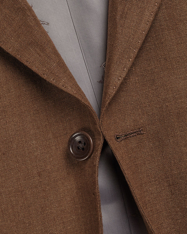 Pure Linen Jacket - Rust