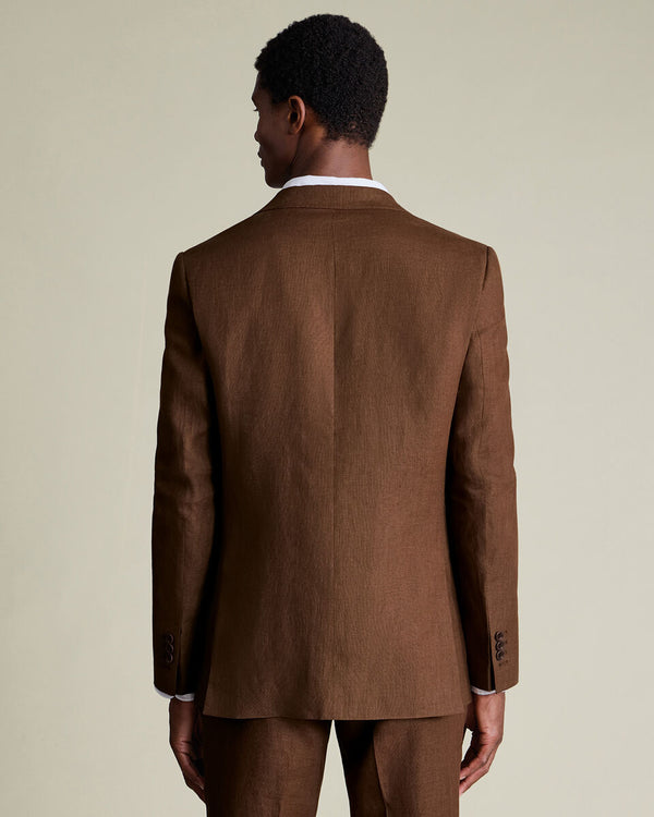 Pure Linen Jacket - Rust