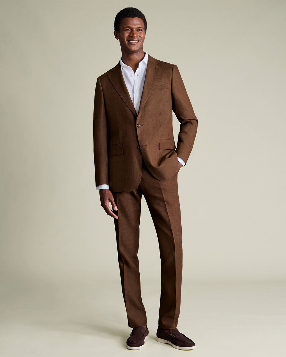 Pure Linen Jacket - Rust