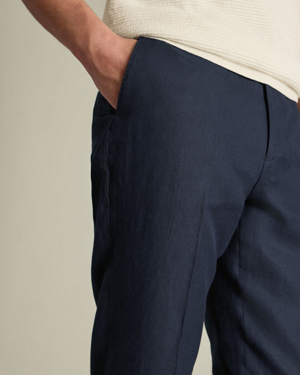 Pure Linen Pants – Navy