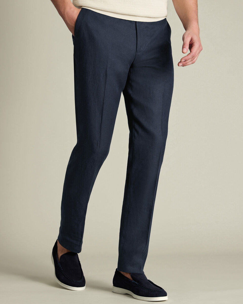 Pure Linen Pants – Navy