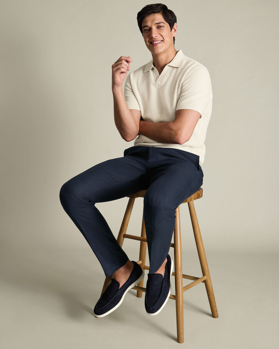 Pure Linen Pants – Navy