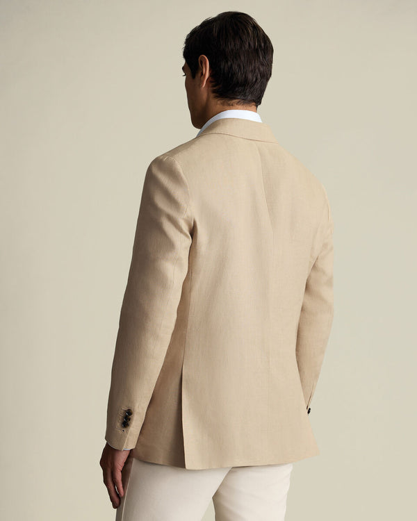 Pure Linen Jacket – Taupe