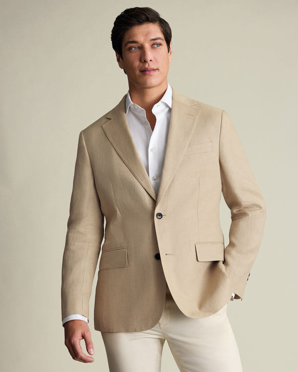 Pure Linen Jacket – Taupe