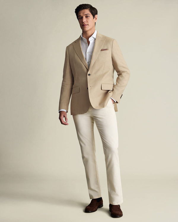Pure Linen Jacket – Taupe