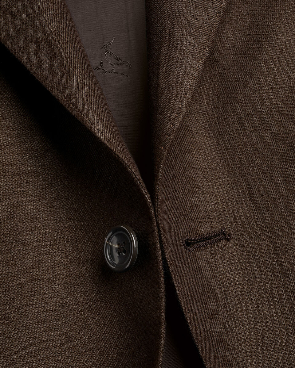Linen Jacket - Chocolate Brown