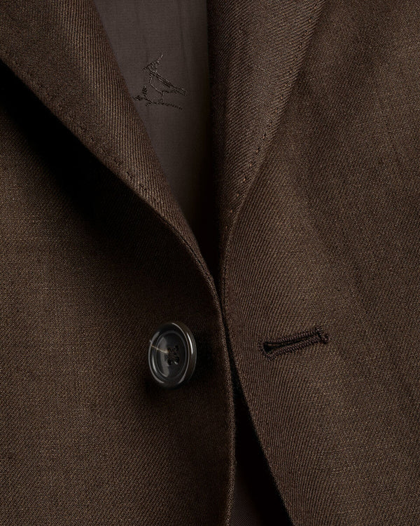 Linen Jacket - Chocolate Brown