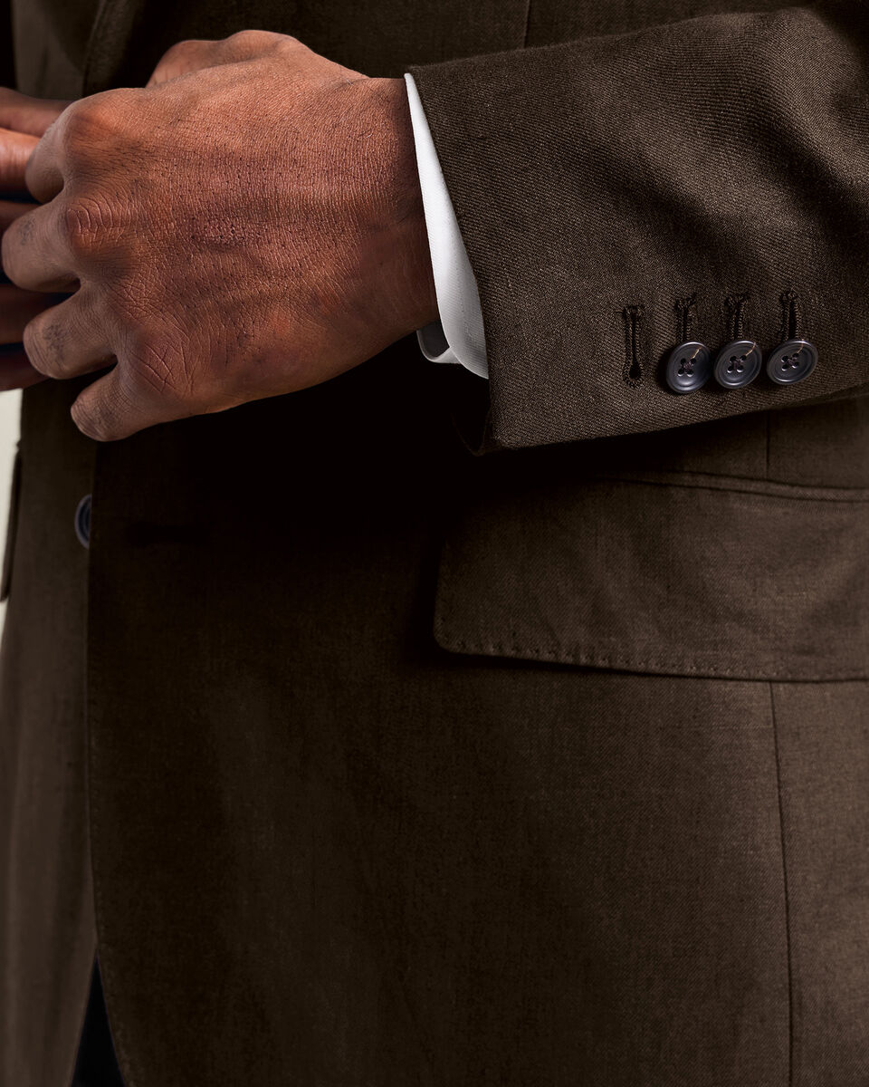 Linen Jacket - Chocolate Brown