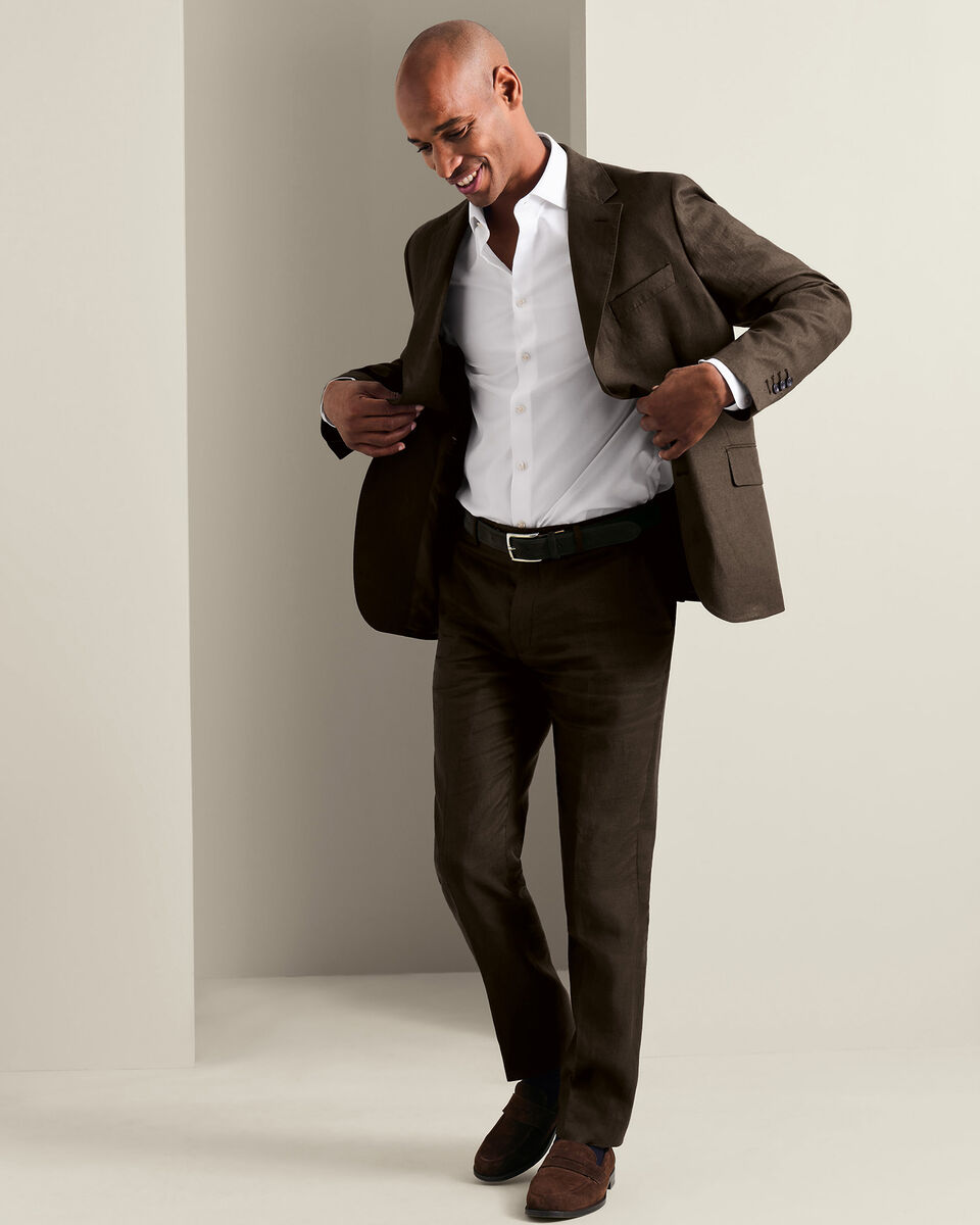 Linen Jacket - Chocolate Brown
