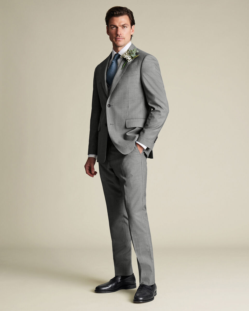 Ultimate Performance Sharkskin Suit Jacket - Gray