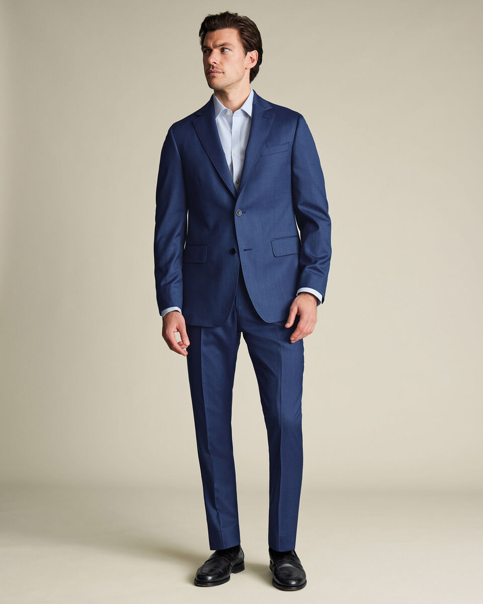 Ultimate Performance Sharkskin Suit Jacket - Ink Blue