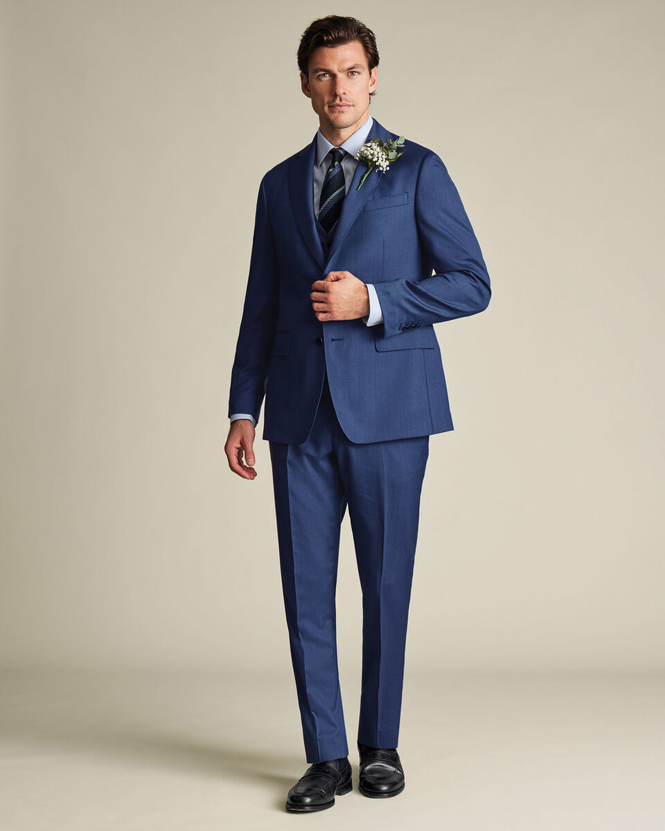 Ultimate Performance Sharkskin Suit Jacket - Royal Blue