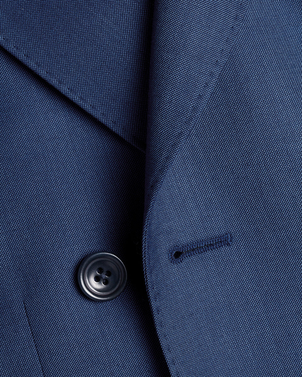 Ultimate Performance Sharkskin Double Breasted Suit Jacket - Royal Blue