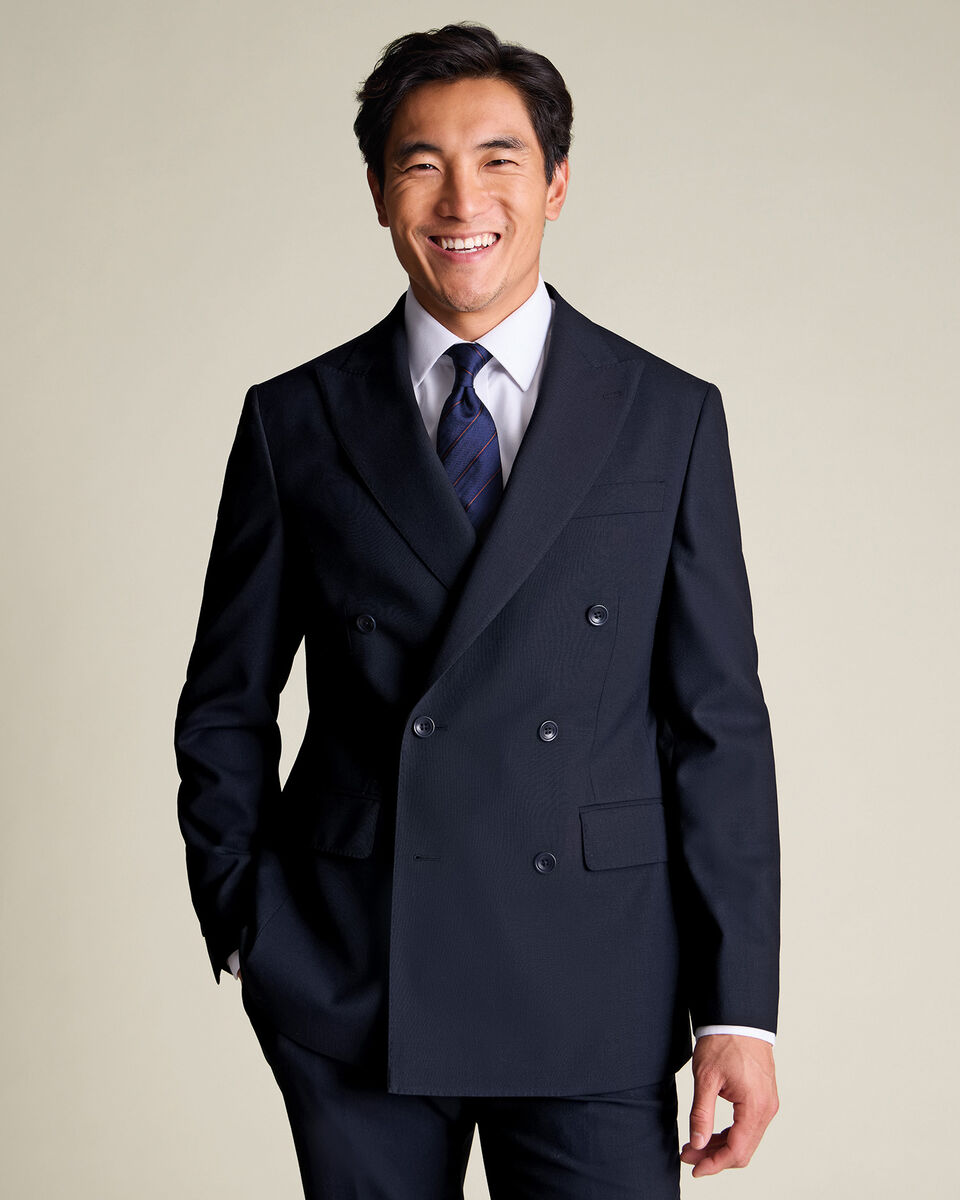Double Breasted Ultimate Performance Suit Jacket - Dark Navy