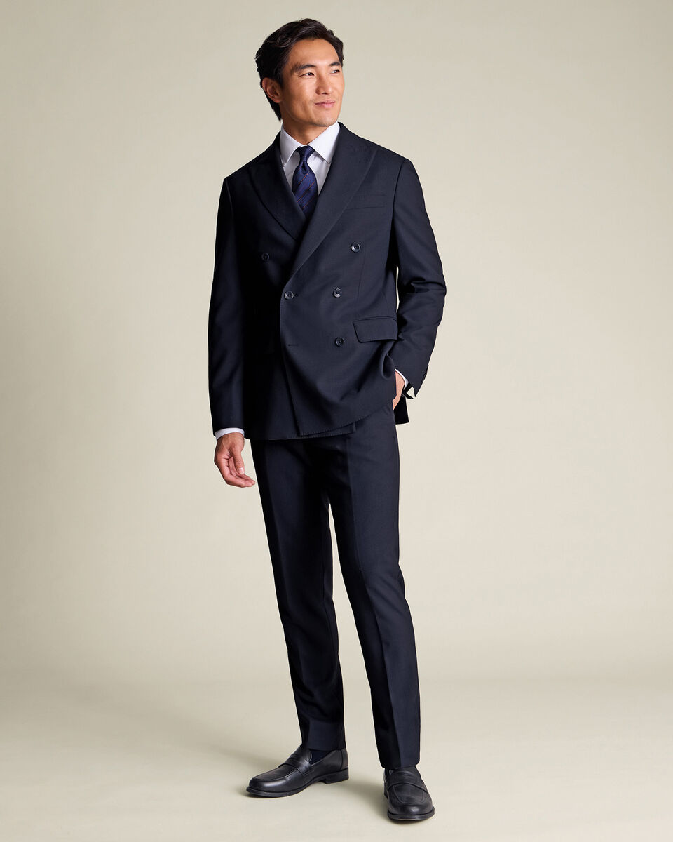 Double Breasted Ultimate Performance Suit Jacket - Dark Navy