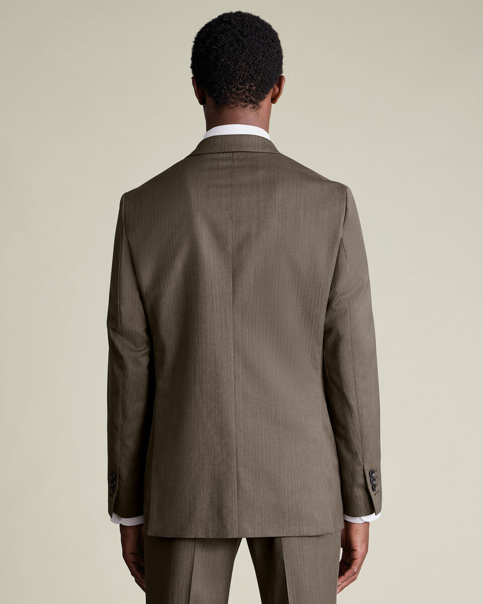 Ultimate Performance Herringbone Suit Jacket - Mocha