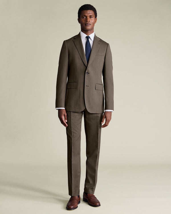 Ultimate Performance Herringbone Suit Jacket - Mocha