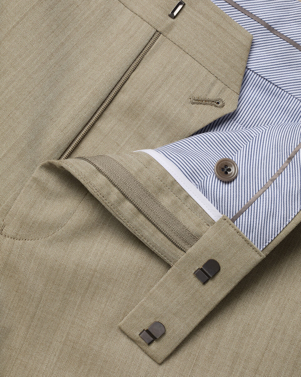 Ultimate Performance Herringbone Suit Pants - Stone