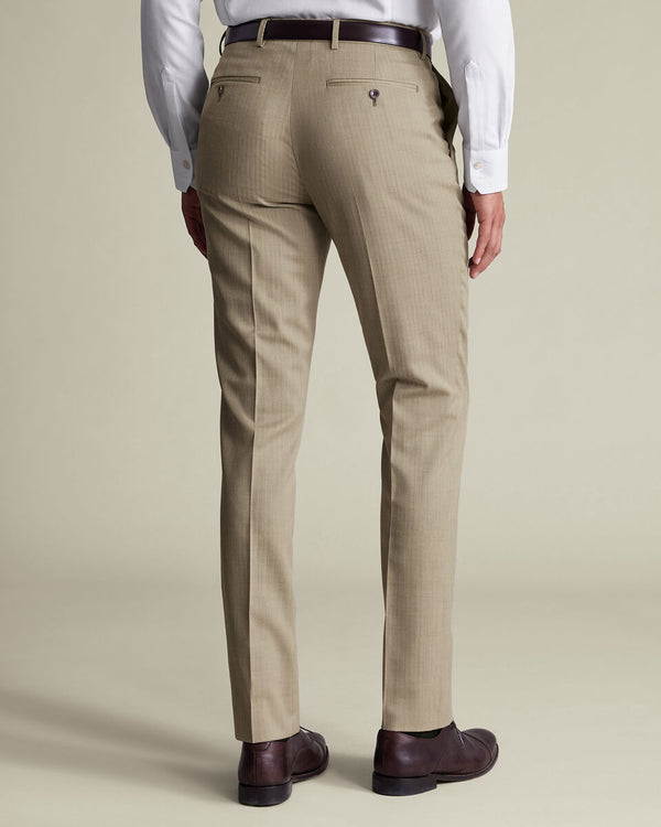Ultimate Performance Herringbone Suit Pants - Stone