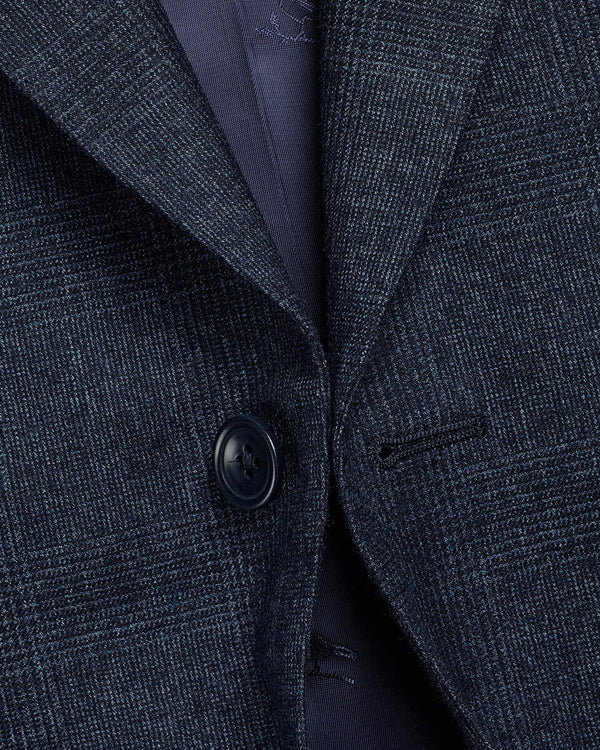 Ultimate Performance Check Suit Jacket - Steel Blue