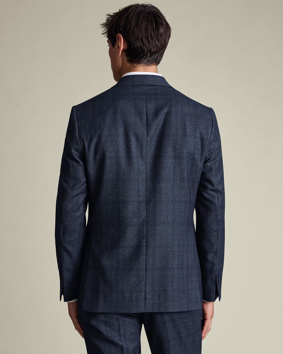 Ultimate Performance Check Suit Jacket - Steel Blue
