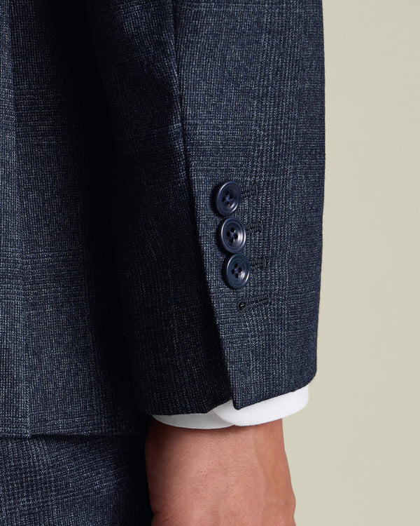 Ultimate Performance Check Suit Jacket - Steel Blue
