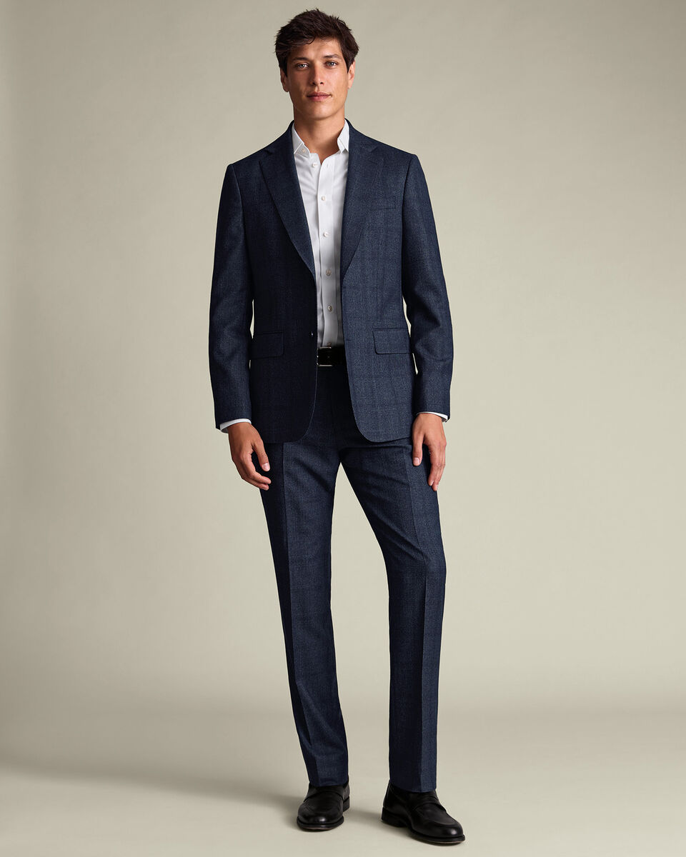 Ultimate Performance Check Suit Pants - Steel Blue