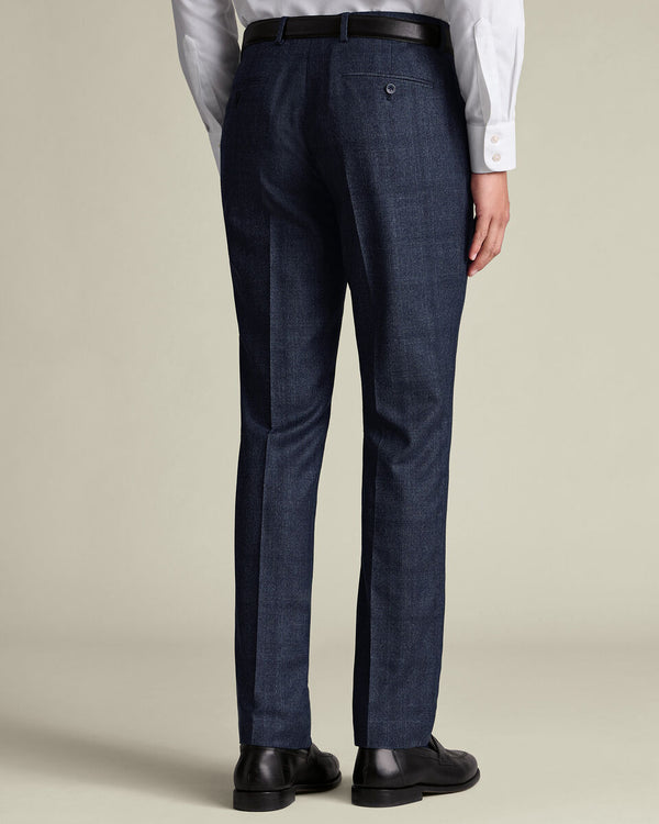 Ultimate Performance Check Suit Pants - Steel Blue