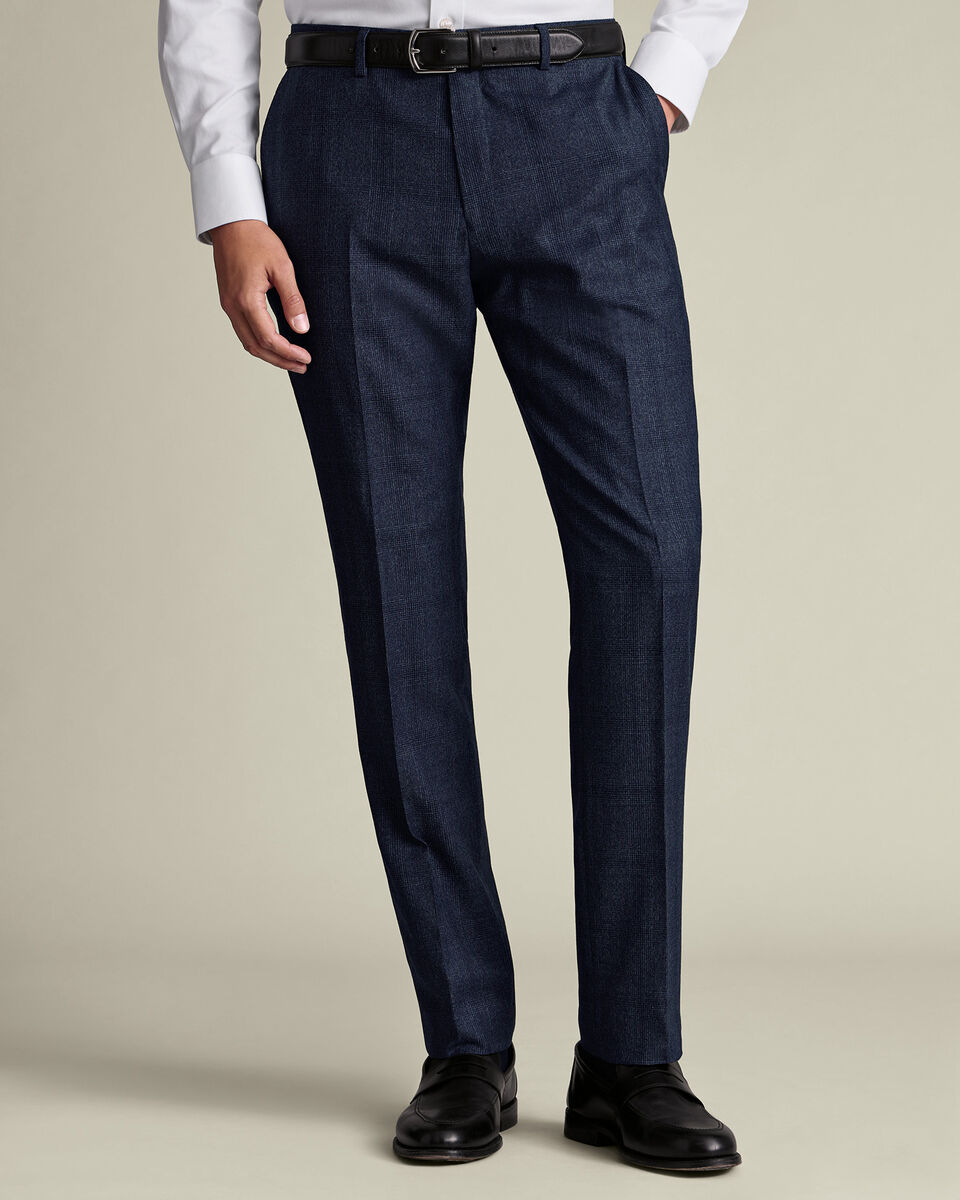 Ultimate Performance Check Suit Pants - Steel Blue Main image