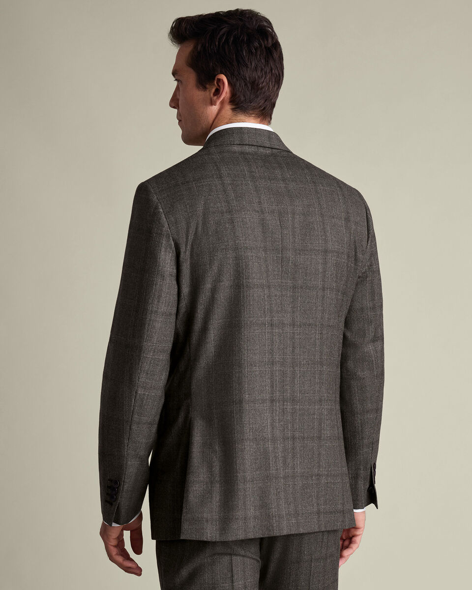 Ultimate Performance Check Suit Jacket - Mocha