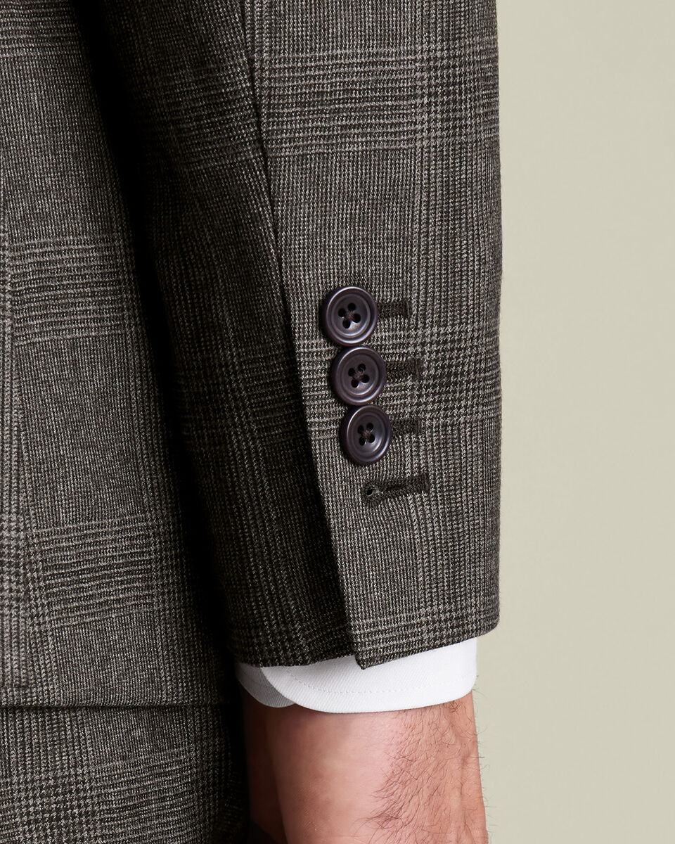 Ultimate Performance Check Suit Jacket - Mocha