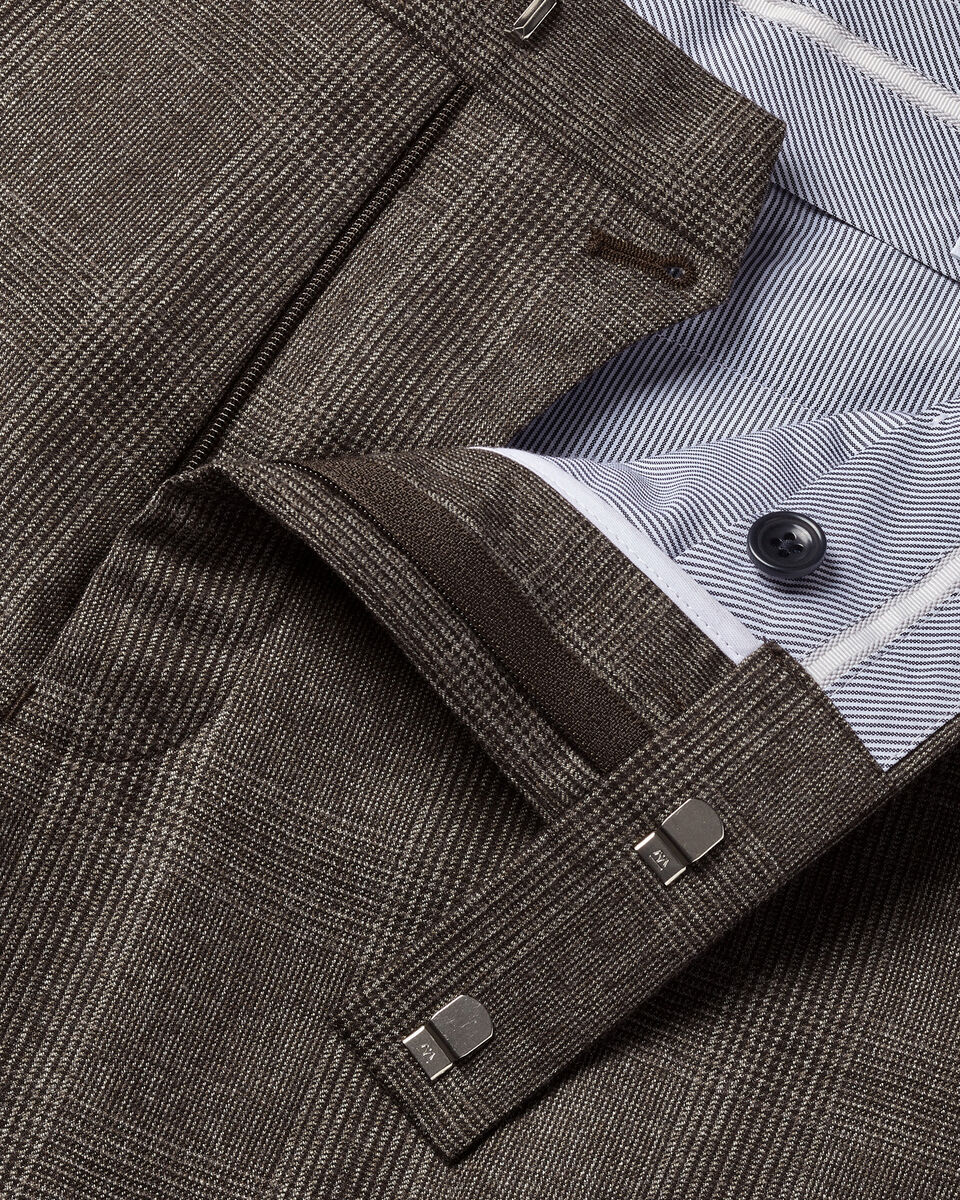 Ultimate Performance Check Suit Pants - Mocha