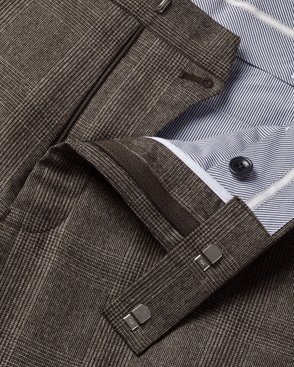 Ultimate Performance Check Suit Pants - Mocha