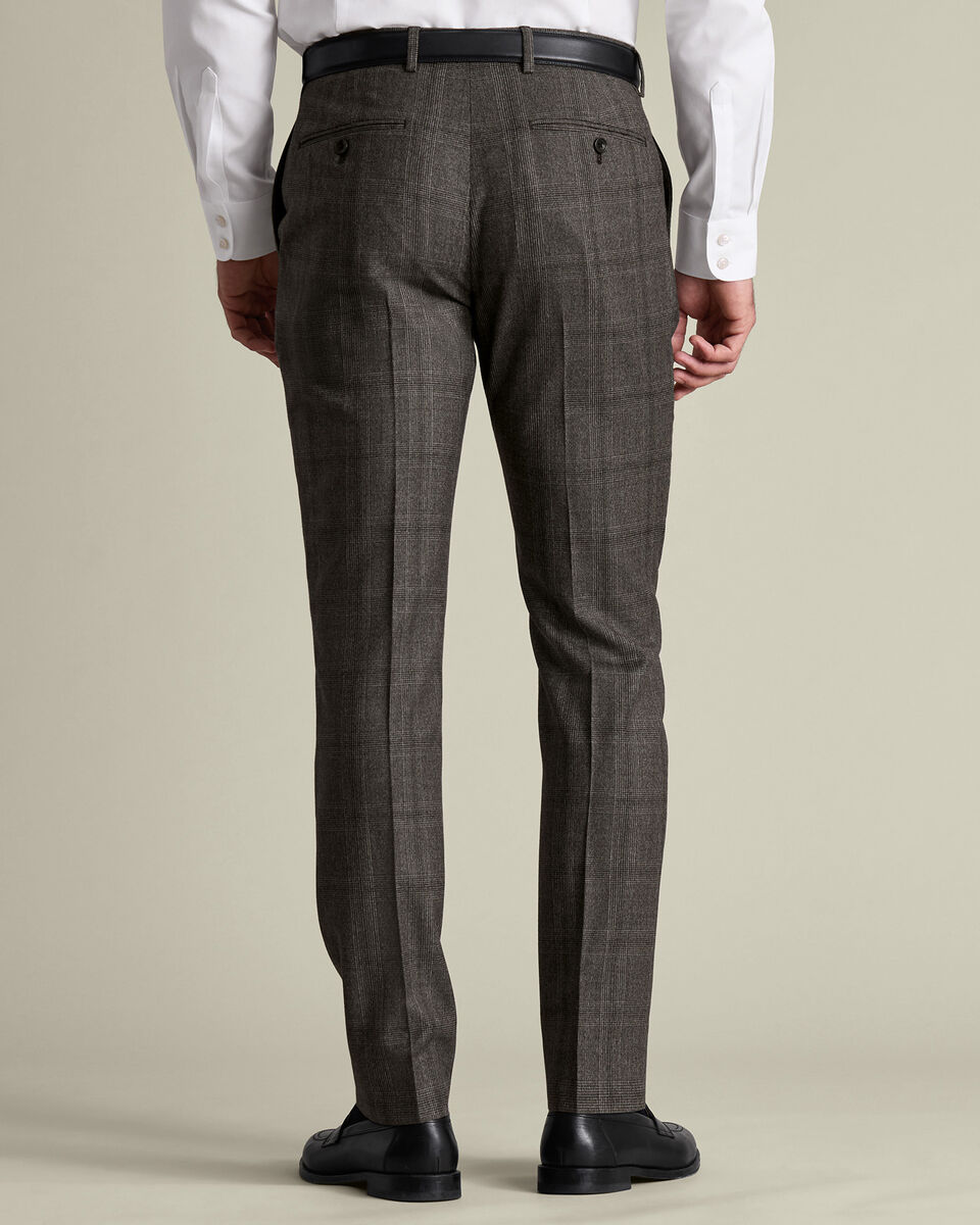 Ultimate Performance Check Suit Pants - Mocha