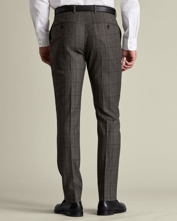 Ultimate Performance Check Suit Pants - Mocha