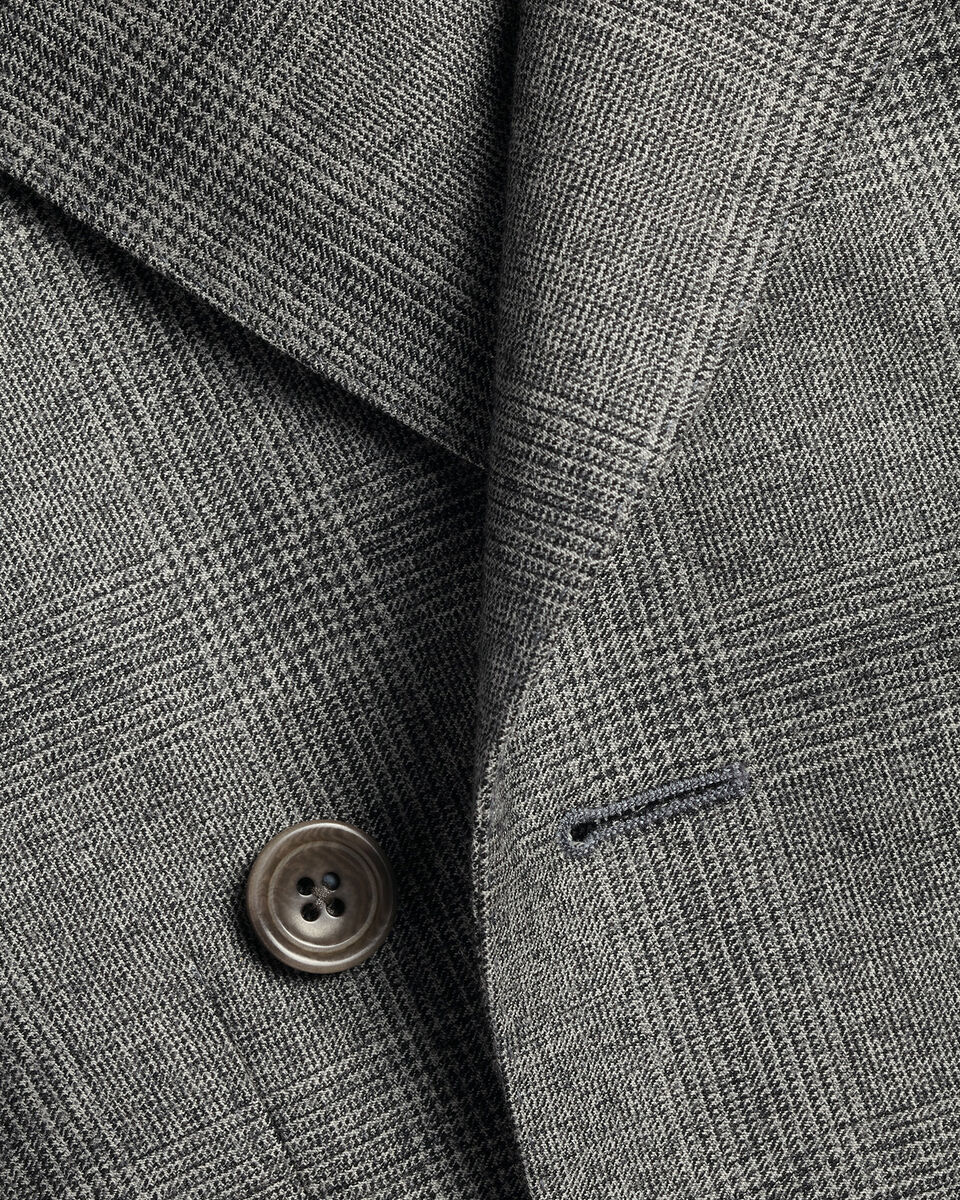 Double Breasted Ultimate Performance Check Suit Jacket - Gray Secondary image