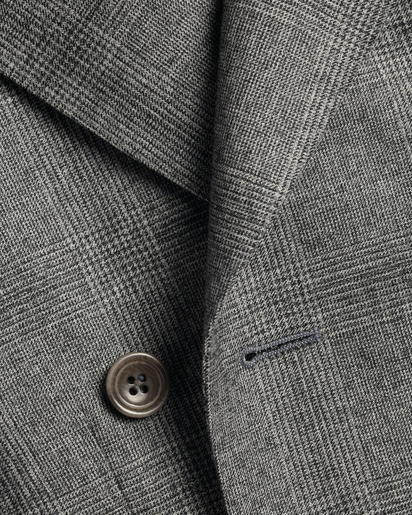 Double Breasted Ultimate Performance Check Suit Jacket - Gray