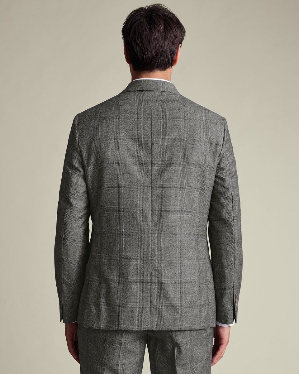 Double Breasted Ultimate Performance Check Suit Jacket - Gray