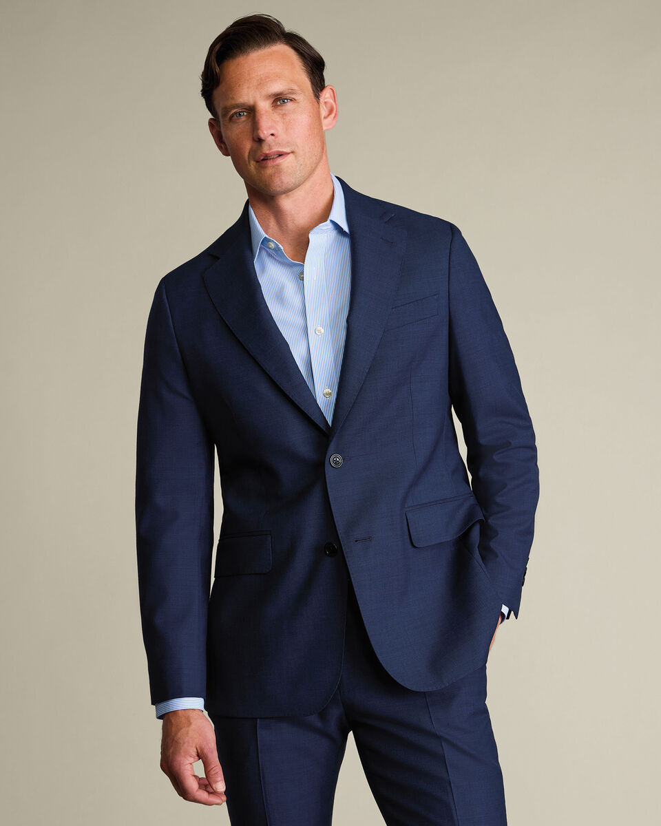 Ultimate Performance Sharkskin Suit Jacket – Indigo Blue