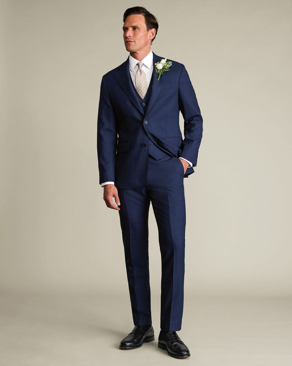 Ultimate Performance Sharkskin Suit Jacket – Indigo Blue