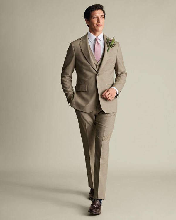 Ultimate Performance Sharkskin Suit Jacket – Taupe