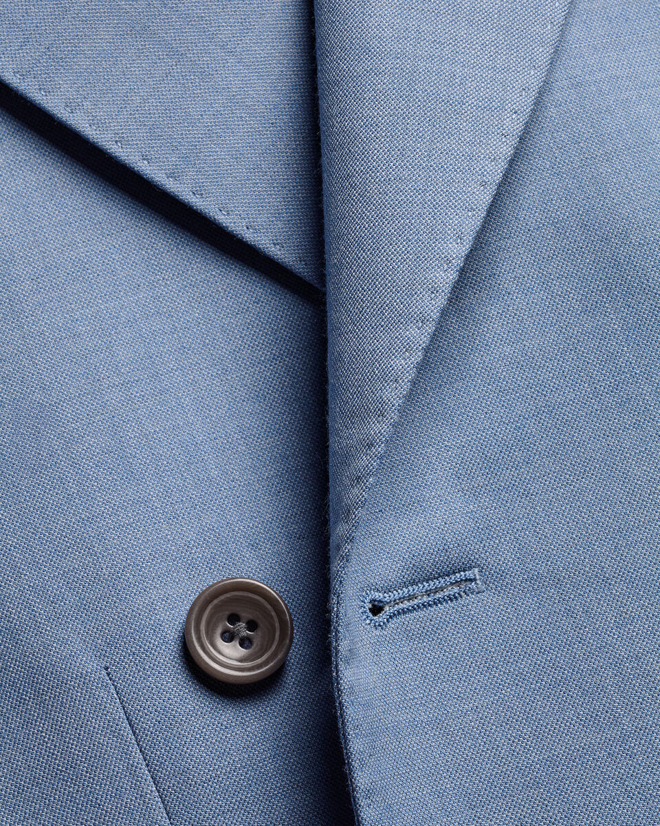 Double Breasted Ultimate Performance Sharkskin Suit Jacket – Light Blue