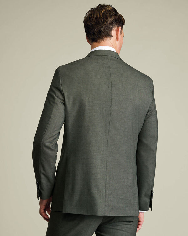 Double Breasted Ultimate Performance Sharkskin Suit Jacket – Sage Green